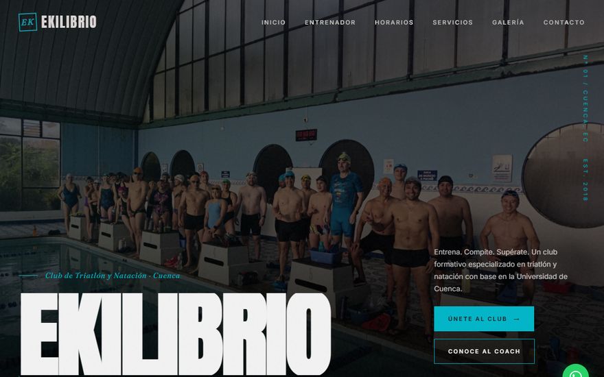 Portada del sitio del club de triatlón Ekilibrio de Cuenca